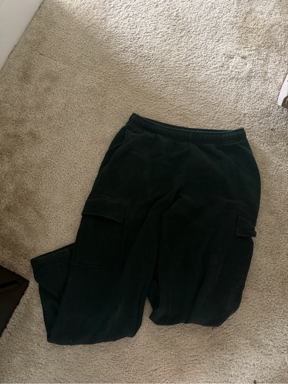 Dark green Aritzia cargo sweatpants
